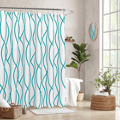 Fabric Modern Shower Curtain-Burgundy & White Shower Curtains for Bathroom