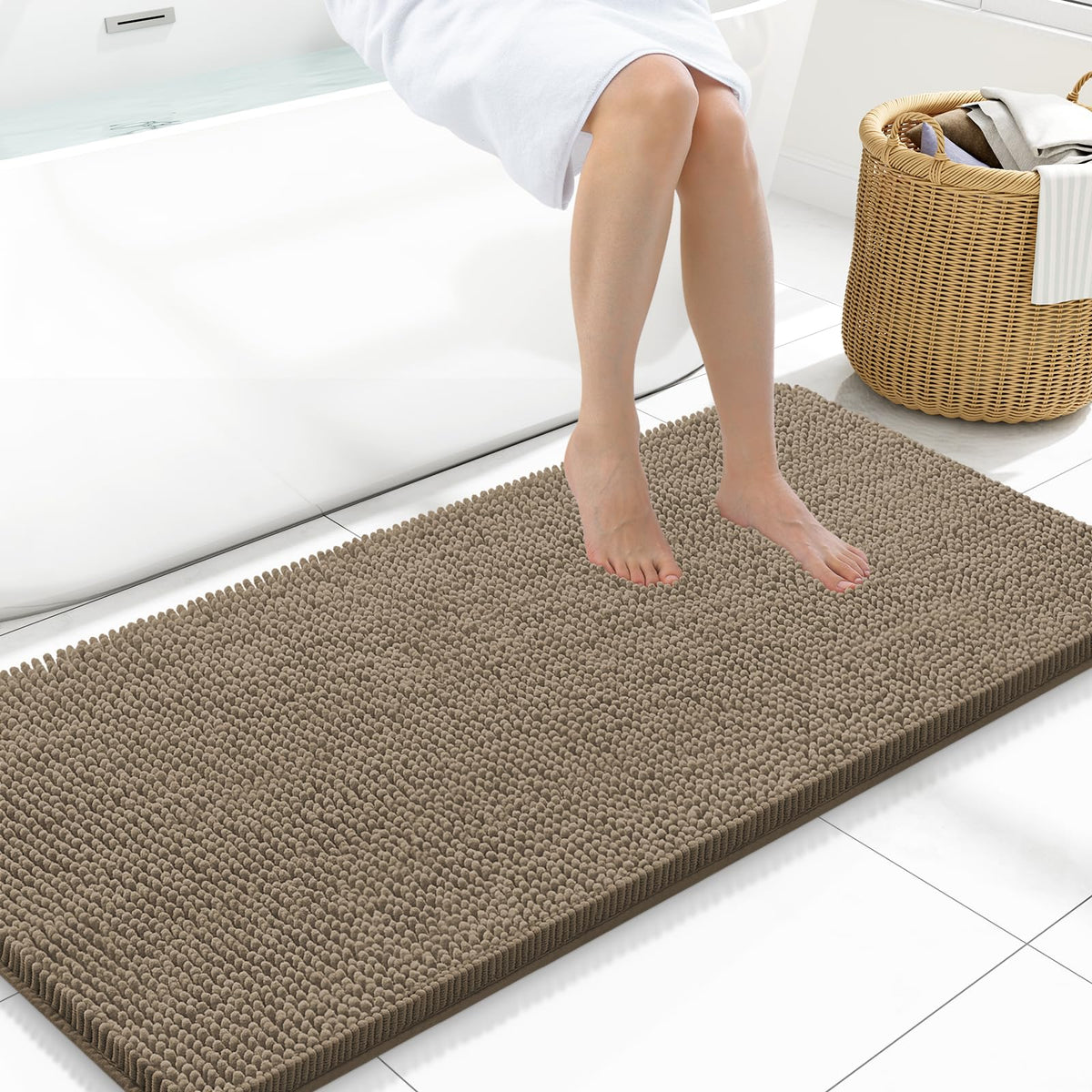 Arotive Bathroom Rugs 24x16, Soft Absorbent Shaggy Chenille Bath Rugs