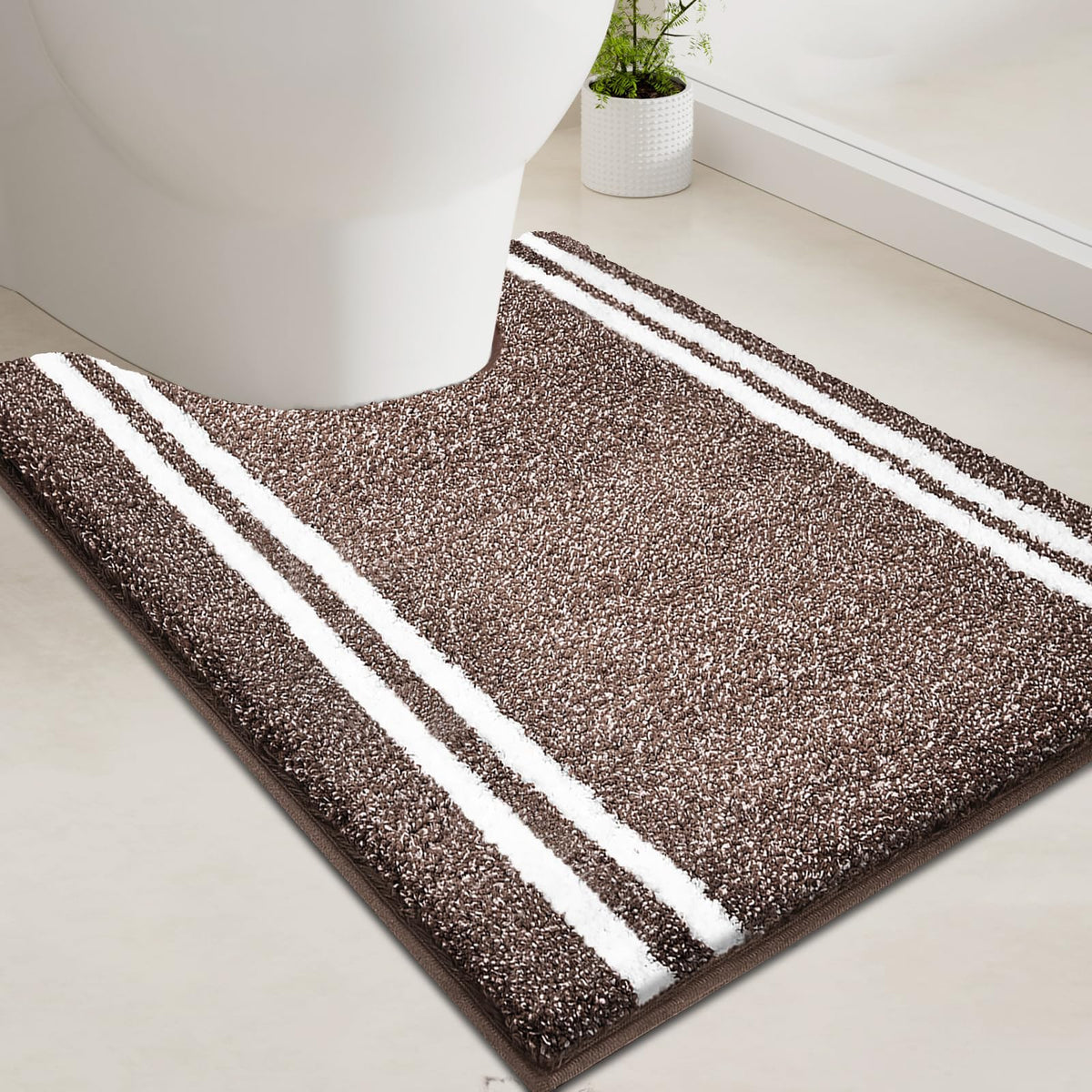 PURRUGS Bathroom Runner Rug, Bath Mat, 24" x 60", Beige