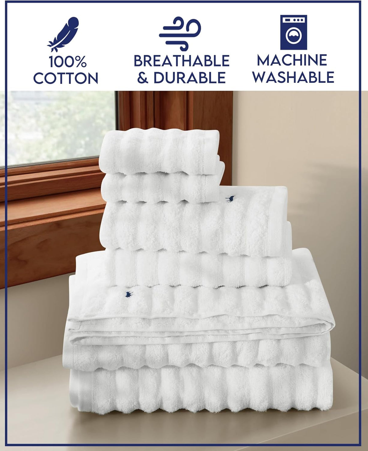 Textured Rust 6 Piece Towel Set, Solid Color Themed, Oeko-TEX Certified Confidence