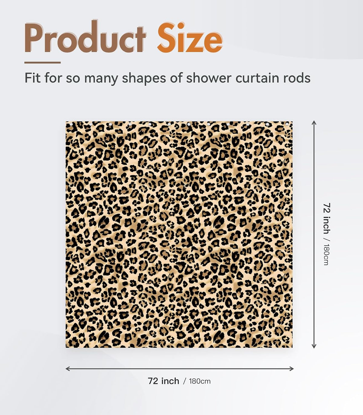 MAMUSE Shower Curtain for Bathroom - Cute Aesthetic Decorative Modern Girly Unique Girls Design Pretty Women Waterproof Fabric Cloth Cortinas de Baño Bathtub 72 x 72 Inch, Leopard Print