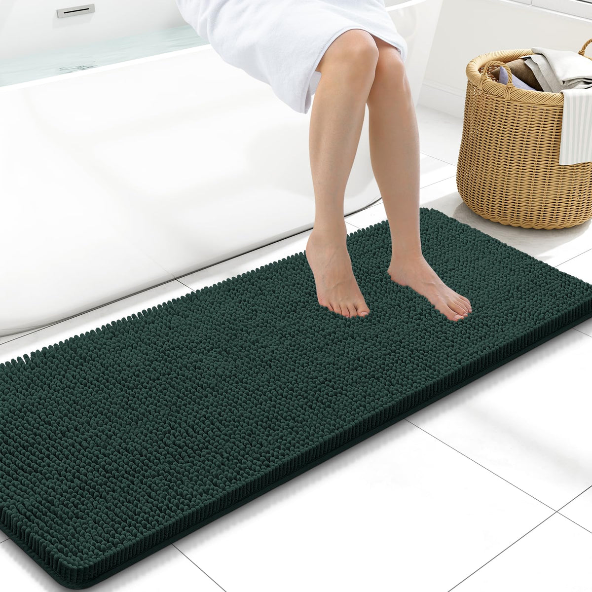 Arotive Bathroom Rugs 24x16, Soft Absorbent Shaggy Chenille Bath Rugs