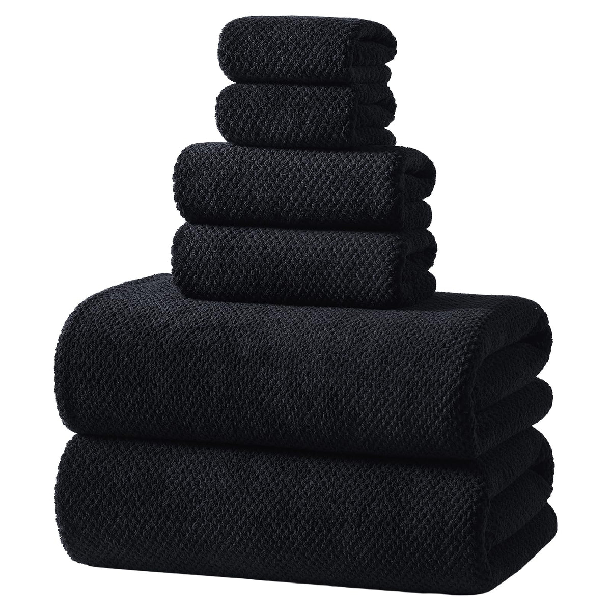 REDKISS 6-Piece Bath Towel Set - 2 Washcloths, 2 Hand Towels, 2 Bath Towels | Ultra-Fiber Coral Fleece, Super Absorbent, No Lint & No Fading | Perfect for Bathroom, Spa, Gym | Family & Adults-Camel