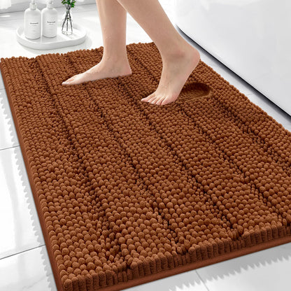 Bcoimo Bath Rug Mat,48x24 High Absorbent Latte Long Bathroom Runner Rugs
