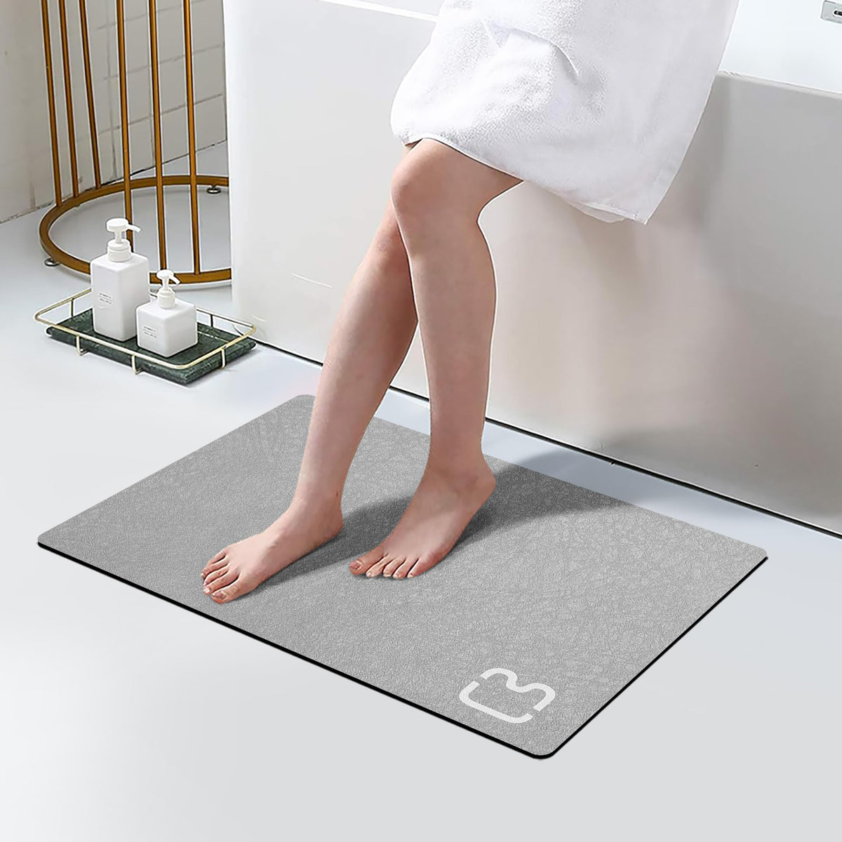 RUERYA Grey Long Bathroom Rugs Large Stone Bath Mats for Bathroom,15.7"x47"