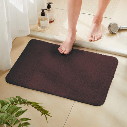 TECHMILLY Shaggy Bathroom Rugs Thick Non Slip Microfiber Mat Green 17"x24"