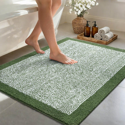 Long 2x4 Ft (48''x24'') Bathroom Rugs, Non Slip Washable Bath Mat Grey