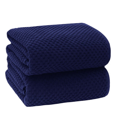 COTTON CRAFT Euro Spa Waffle Weave Bath Towels - Set of 4 Grey Towels