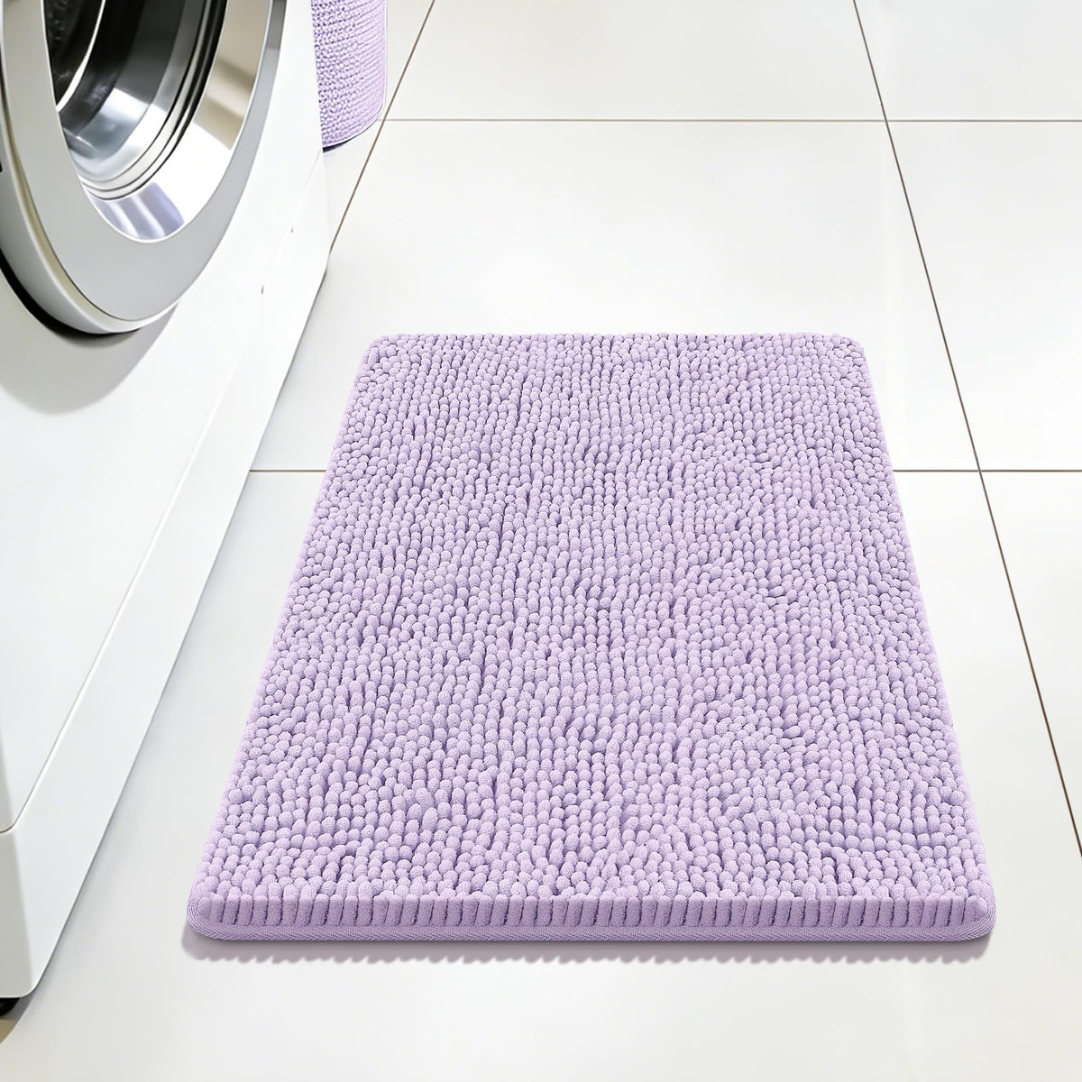 Bcoimo Bath Rug Mat,Sage Chenille High Absorbent Long Bathroom Runner Rugs