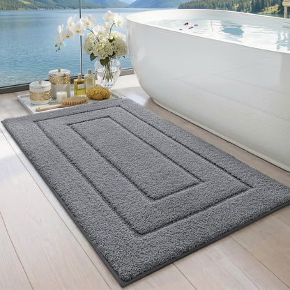 DEXI Bathroom Rugs 36x24, Non-Slip and Absorbent Bath Mat, Beige
