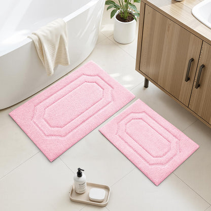 HOMEIDEAS Bathroom Rugs Sets 2 Piece Sage Green 16 * 24+20 * 32"