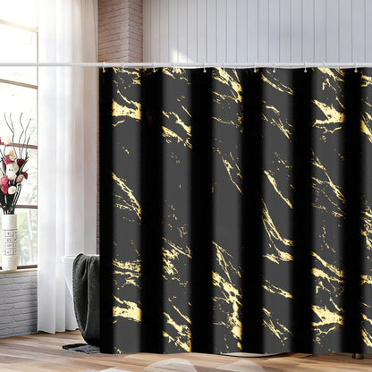 Premium Gray Marble Shower Curtain - Realistic Vein Design, Water-Resistant Fabric (72x72 Inches), Stable Drape, Easy-Clean, Stylish Nordic/Ins Bathroom Decor
