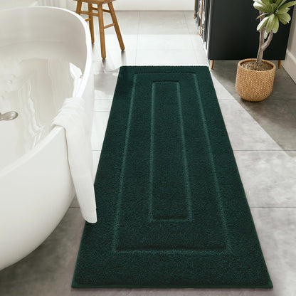 HOMORE Black Bathroom Rug 24x60 Inch Soft Absorbent Bathroom Runner Rug