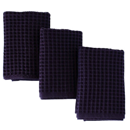 PÜSKÜL Natural 100% Turkish Cotton Waffle Hand and Kitchen Towels Set of 3
