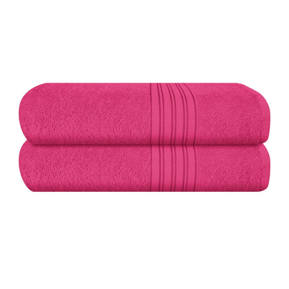 BOUTIQUO 6 Pack Cotton Towel Set, Contains 2 Bath Towels 28x55 inch, 2 Hand Towels 16x24 inch & 2 Wash Coths 12x12 inch, Ideal Everyday use, Ultra Soft Compact & Lightweight - Purple
