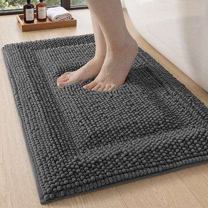 DEXI Bathroom Rugs 36x24, Non Slip Washable Chinelle Bath Mat, Taupe