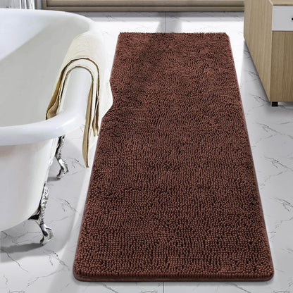 LOCHAS Luxury Bathroom Rug Shaggy Bath Mat 24 x 60 Inch, Gray
