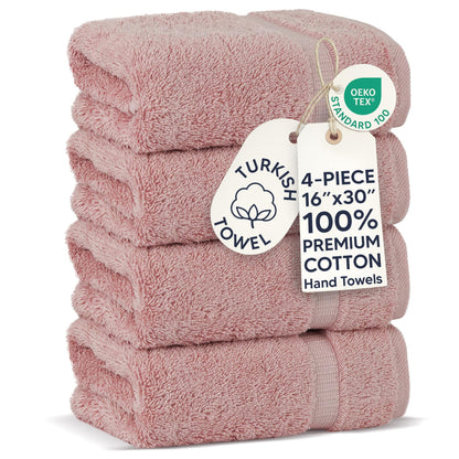 Chakir Turkish Linens 100% Cotton 4-Pack Bath Towels 27x54, Gray