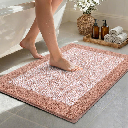 Long 2x4 Ft (48''x24'') Bathroom Rugs, Non Slip Washable Bath Mat Grey