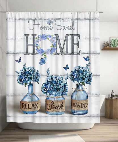 Tijuboni Farmhouse Shower Curtain Cotton Flowers Shower Curtains for Neutral Country Bathroom Decor Rustic Shower Curtain Set Waterproof Polyester Fabric 60 x 72 Inch