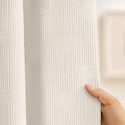 Cream Boho Cotton Shower Curtain Arch,72" W x 72" L