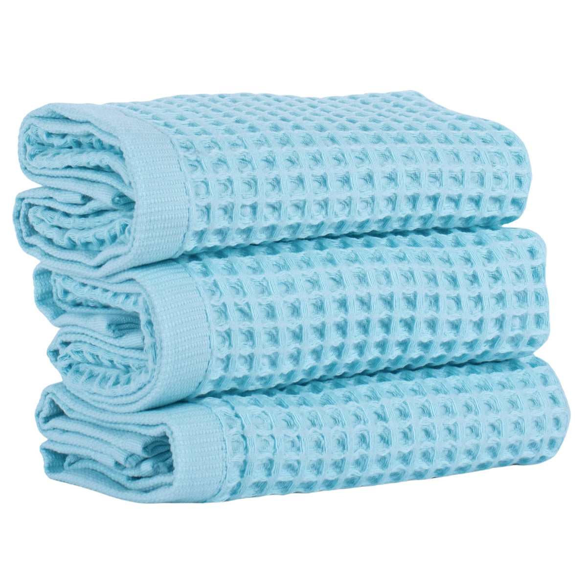 PÜSKÜL Natural 100% Turkish Cotton Waffle Hand and Kitchen Towels Set of 3