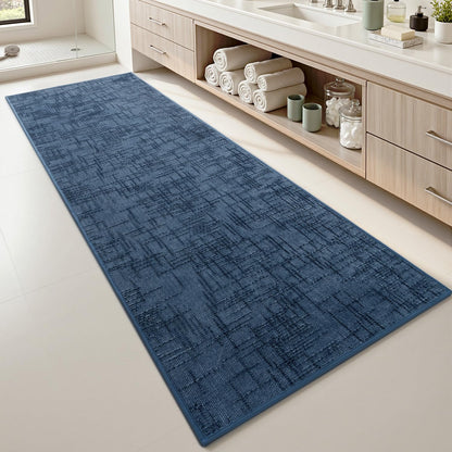 AMOAMI Bath Mat Non Slip Super Absorbent Quick Dry Bath Mats for Bathroom Floor Rubber Backing Washable Bathroom Rugs Modern Woven Jacquard Mat, Beside Tub Bath Rugs, 17" x 24", Brown