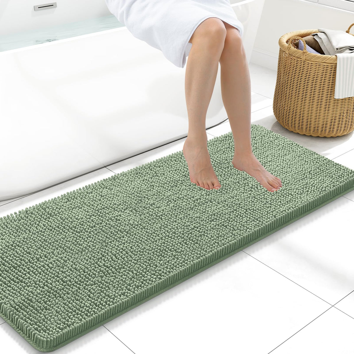 Arotive Bathroom Rugs 24x16, Soft Absorbent Shaggy Chenille Bath Rugs