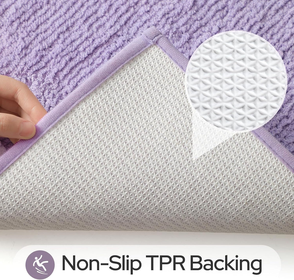 HOMEIDEAS Bathroom Rugs Sets 2 Piece Lavender 20" x 32" + 16" x 24"