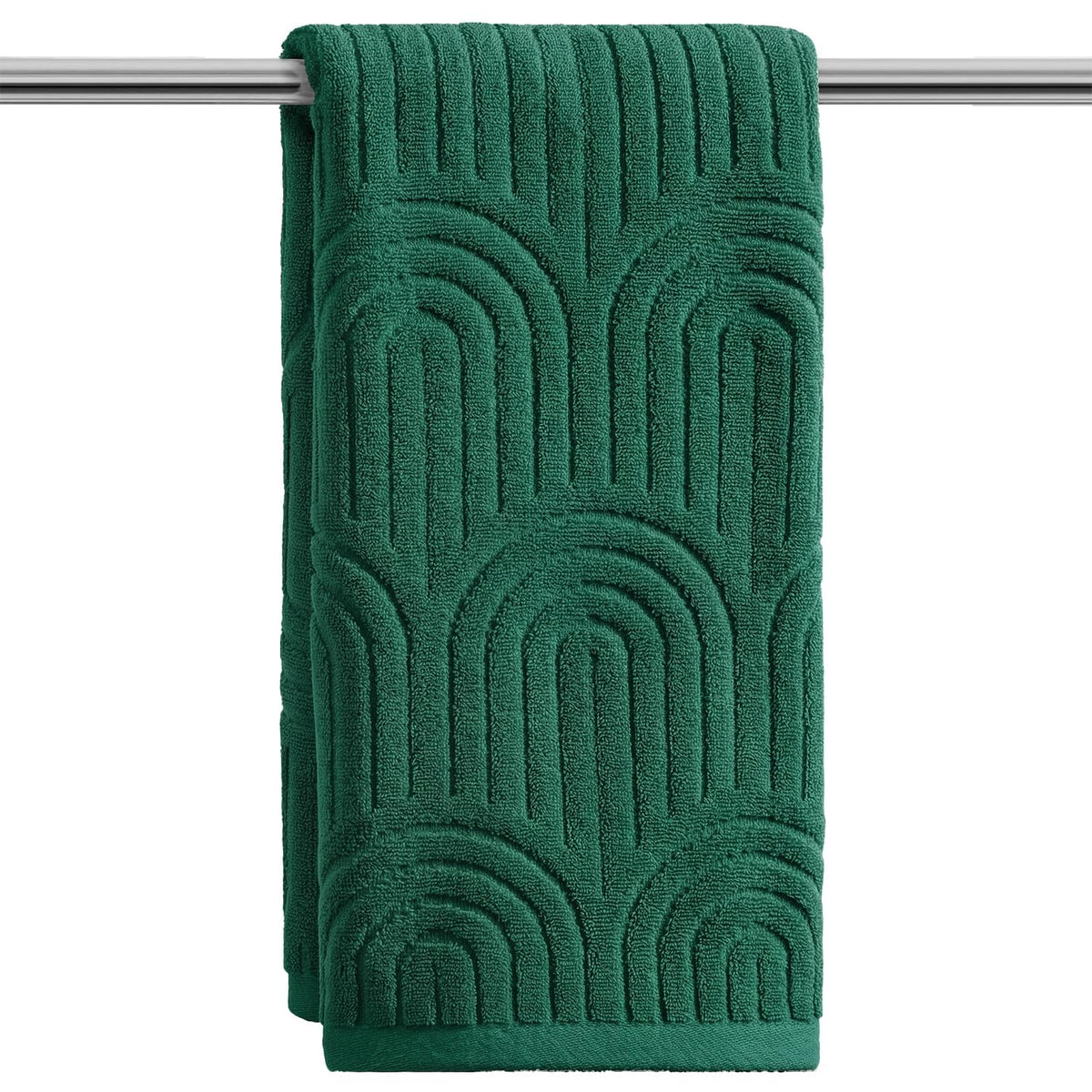 Artoid Mode 2 Pcs Caramel 3D Arched Stripes Jacquard Hand Towels for Bathroom, 100% Cotton Soft Absorbent Bathroom Decor Towels, 13.7 x 29.5 Inch