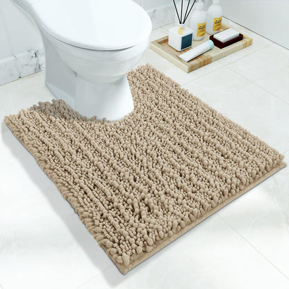 Yimobra Bathroom Rugs Non Slip Washable 32x20 Inch - Ultra Soft Absorbent Chenille Bath Mat, Quick Dry Shaggy Floor Carpet for Tub Shower, Gray Home Decor Accessories