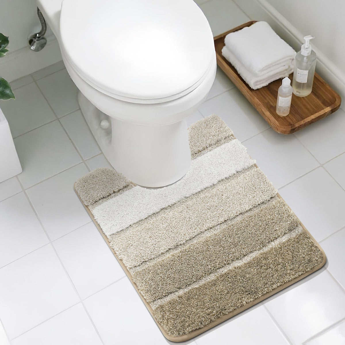 COSY HOMEER Bathroom Rugs 24x17,Ultra Soft Absorbent Bath Mat,Grey
