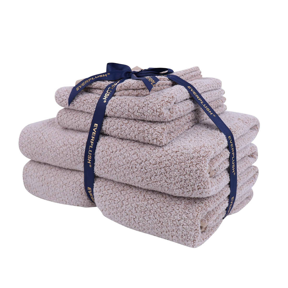 Everplush Diamond Collection 6-Piece Bath Sheet Towel Set, Soft Plush Jacquard Luxury Bath Towels,Highly Absorbent & Fast-Drying Luxury Towels Sets for Bathroom,Shower, or Spa(Brown, Bath Sheet 6PK)