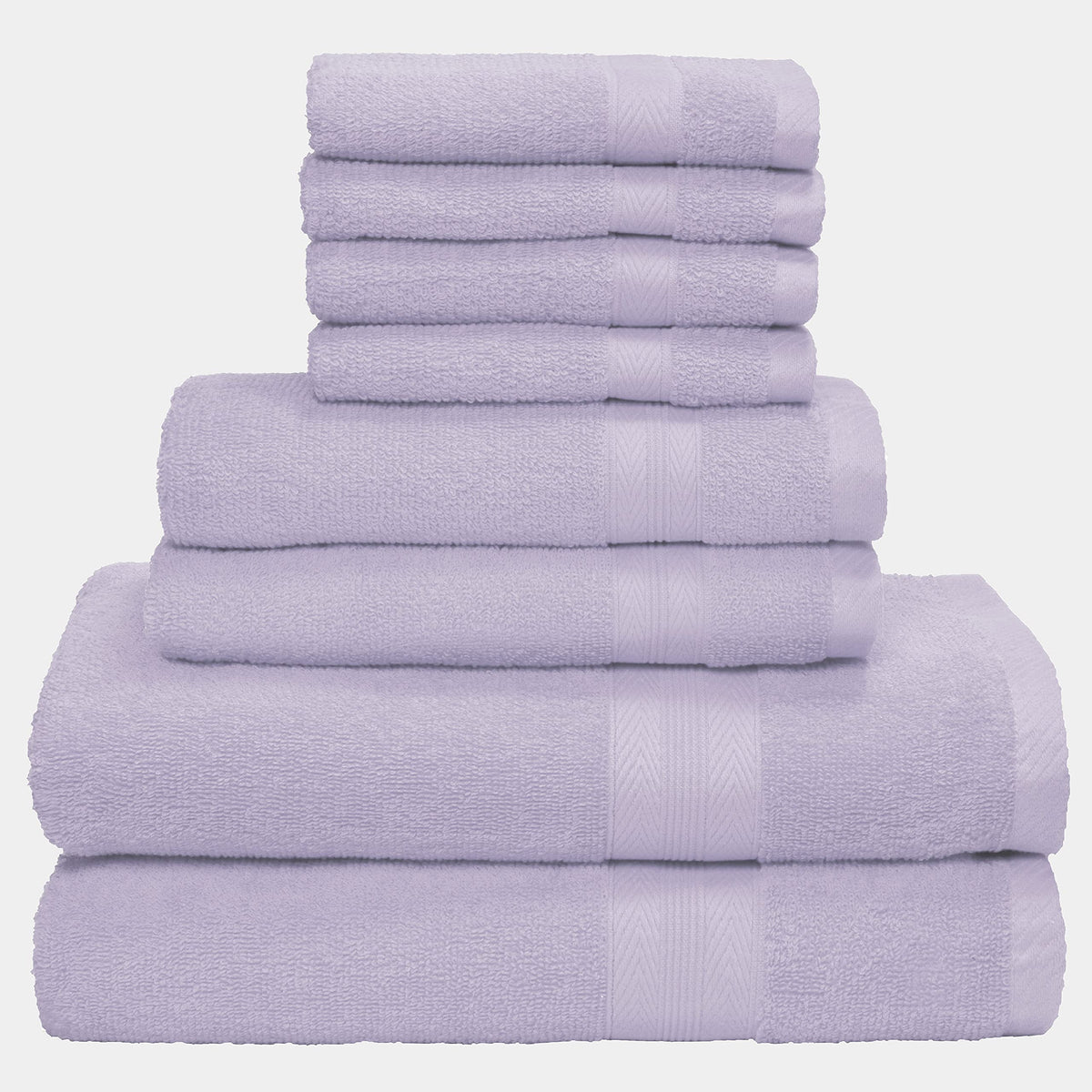 BOUTIQUO Navy Blue Towel Set - 8 Piece Bathroom Towel Set - 100% Ring Spun Cotton, 2 Bath Towel 27x54, 2 Hand Towel 16x28, 4 Washcloth 13x13 - Ultra Soft Highly Absorbent