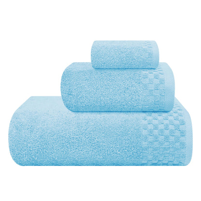 MyOwn Premium Cotton 6 Pack Towel Set for Bathroom, Contains 2 Bath Towels 28x55 inch, 2 Hand Towels 16x24 inch & 2 Wash Coths 12x12 inch, Ideal Everyday use, Compact & Lightweight - Black