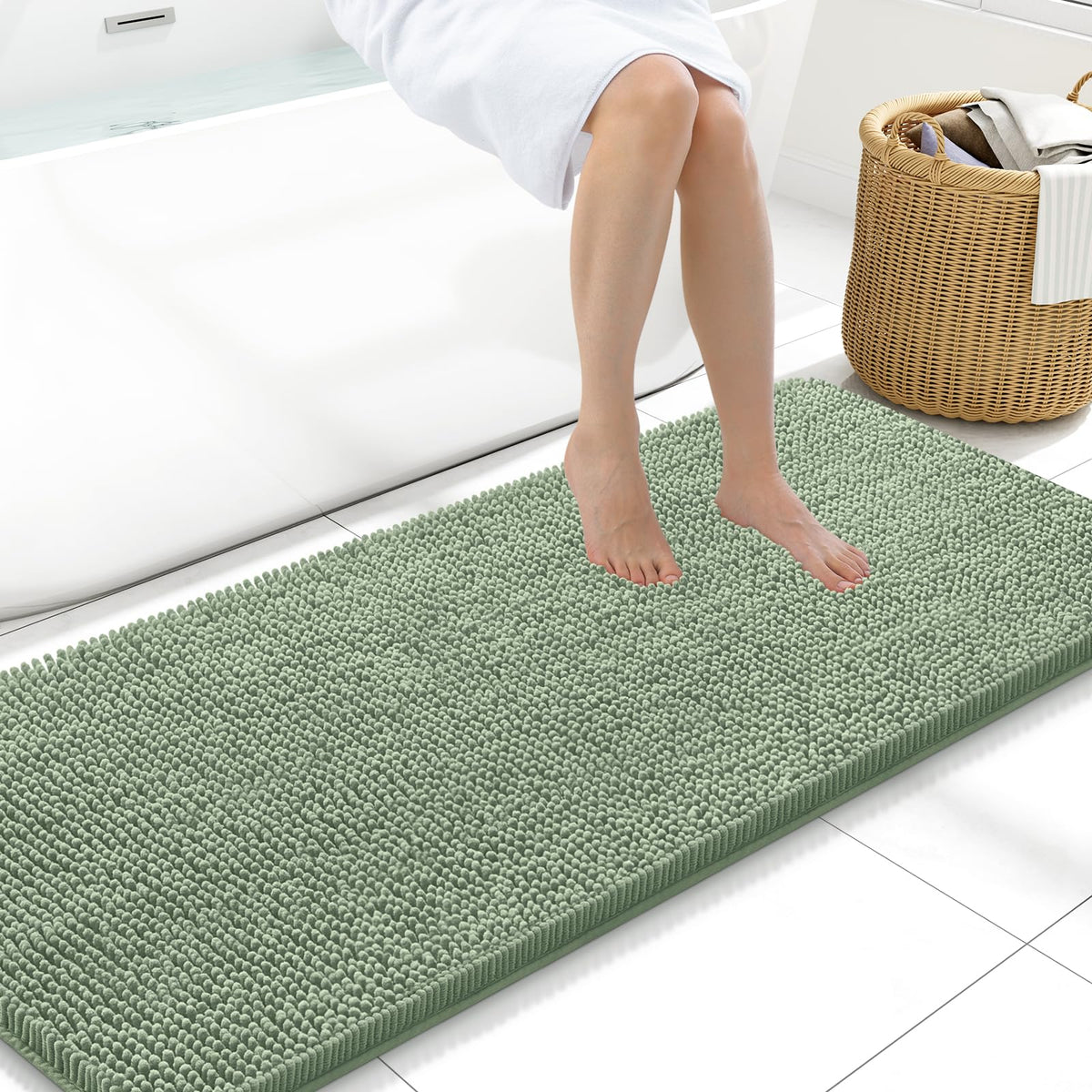 Arotive Bathroom Rugs 24x16, Soft Absorbent Shaggy Chenille Bath Rugs