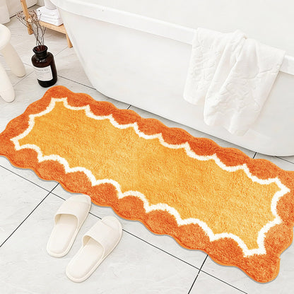 Cute Scalloped Rose Pink Bathroom Rugs Mat,Non Slip Absorbent Quick Dry Bath Mats for Shower Room,Microfiber Bath Mats for Bathroom Floor Washable Carpet for Shower Tub Sink Bedroom,20"x32"
