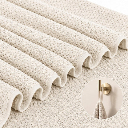 Oversize Bath Towels for Bathroom 35x70 Inches, 4-Piece Bathroom Set (1 Bath Towel, 1 Hair Towel, 1 Hand Towel, 1 Washcloth) Towels for Bathroom Set Soft and Absorbent Shower Towels Khaki