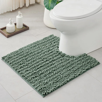 ILANGO Bathroom Rugs Light Grey 44x24, Soft Absorbent Chenille Bath Rugs