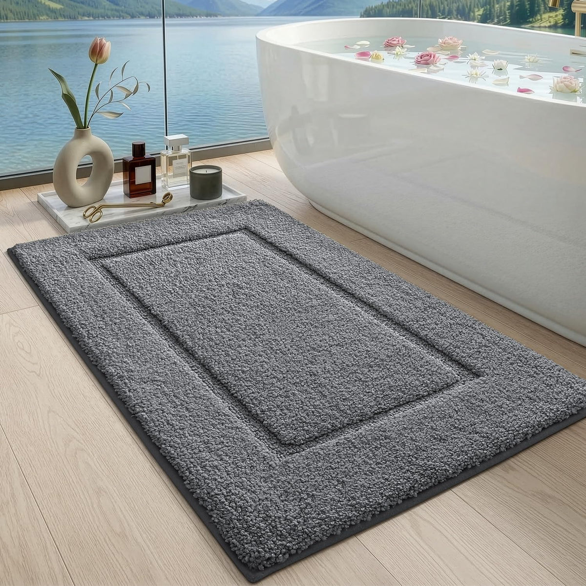 DEXI Bath Mat 36x24, Absorbent and Non Slip Bathroom Rugs, Beige