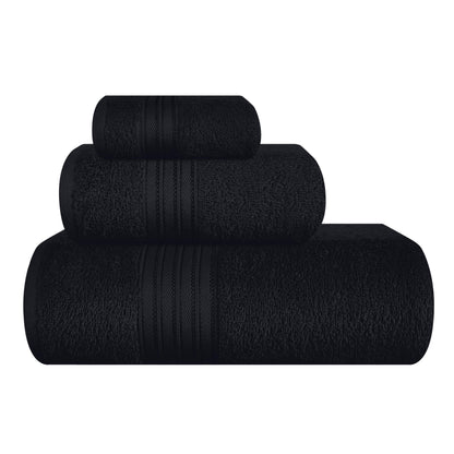 BOUTIQUO 6 Pack Cotton Towel Set, Contains 2 Bath Towels 28x55 inch, 2 Hand Towels 16x24 inch & 2 Wash Coths 12x12 inch, Ideal Everyday use, Ultra Soft Compact & Lightweight - Purple