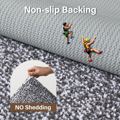 Long 2x4 Ft (48''x24'') Bathroom Rugs, Non Slip Washable Bath Mat Grey