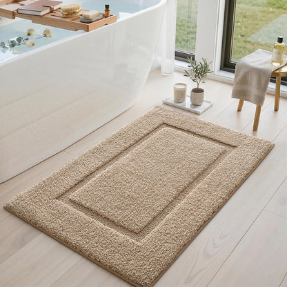 DEXI Bath Mat 36x24, Absorbent and Non Slip Bathroom Rugs, Beige