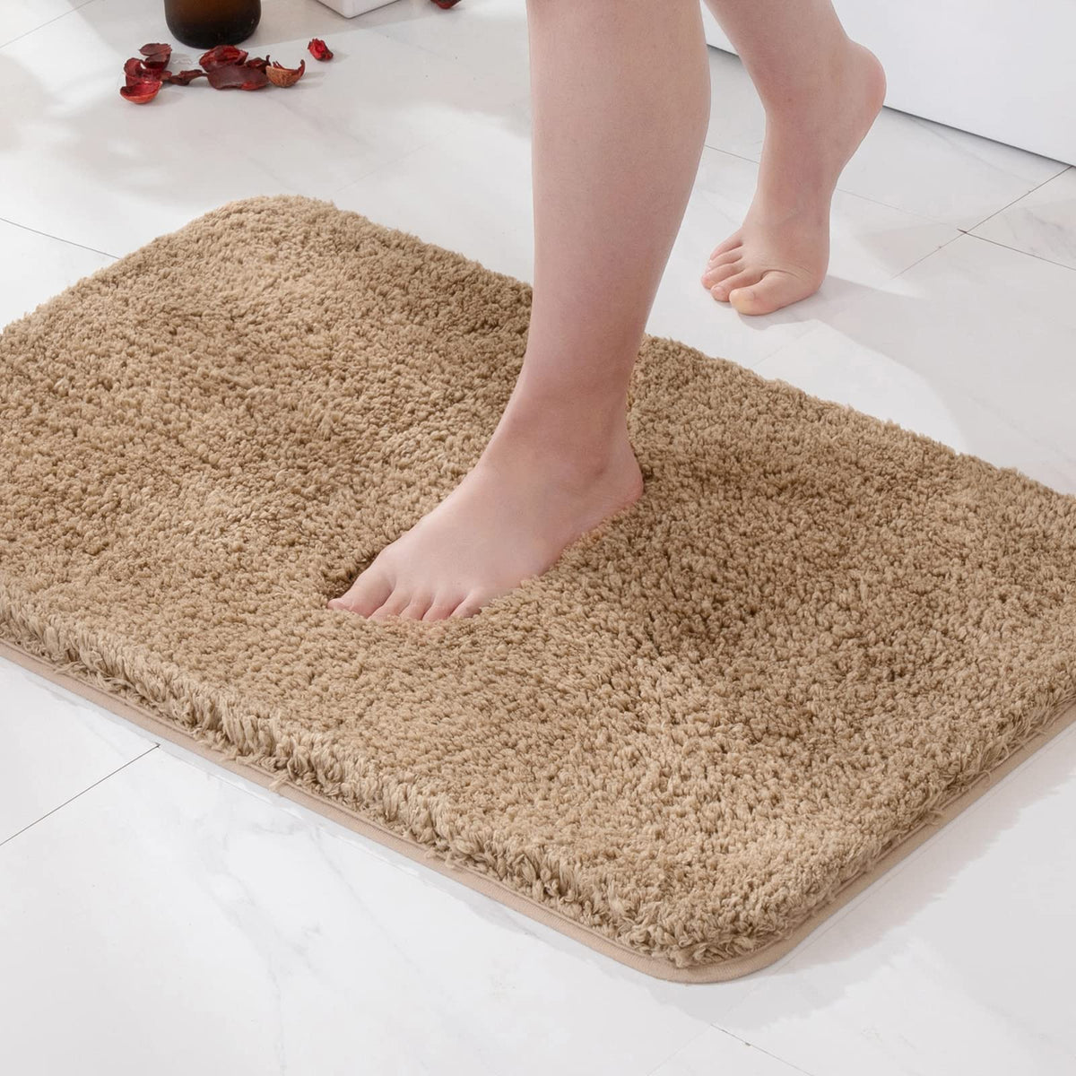MIULEE Dark Purple Bathroom Rugs Soft Small Microfiber Bath Mat 16x24 Inch
