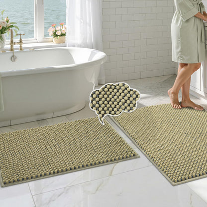 BSICPRO Bathroom Rugs Set 2 Piece, Light Blue, 20"x32" + 16"x24"