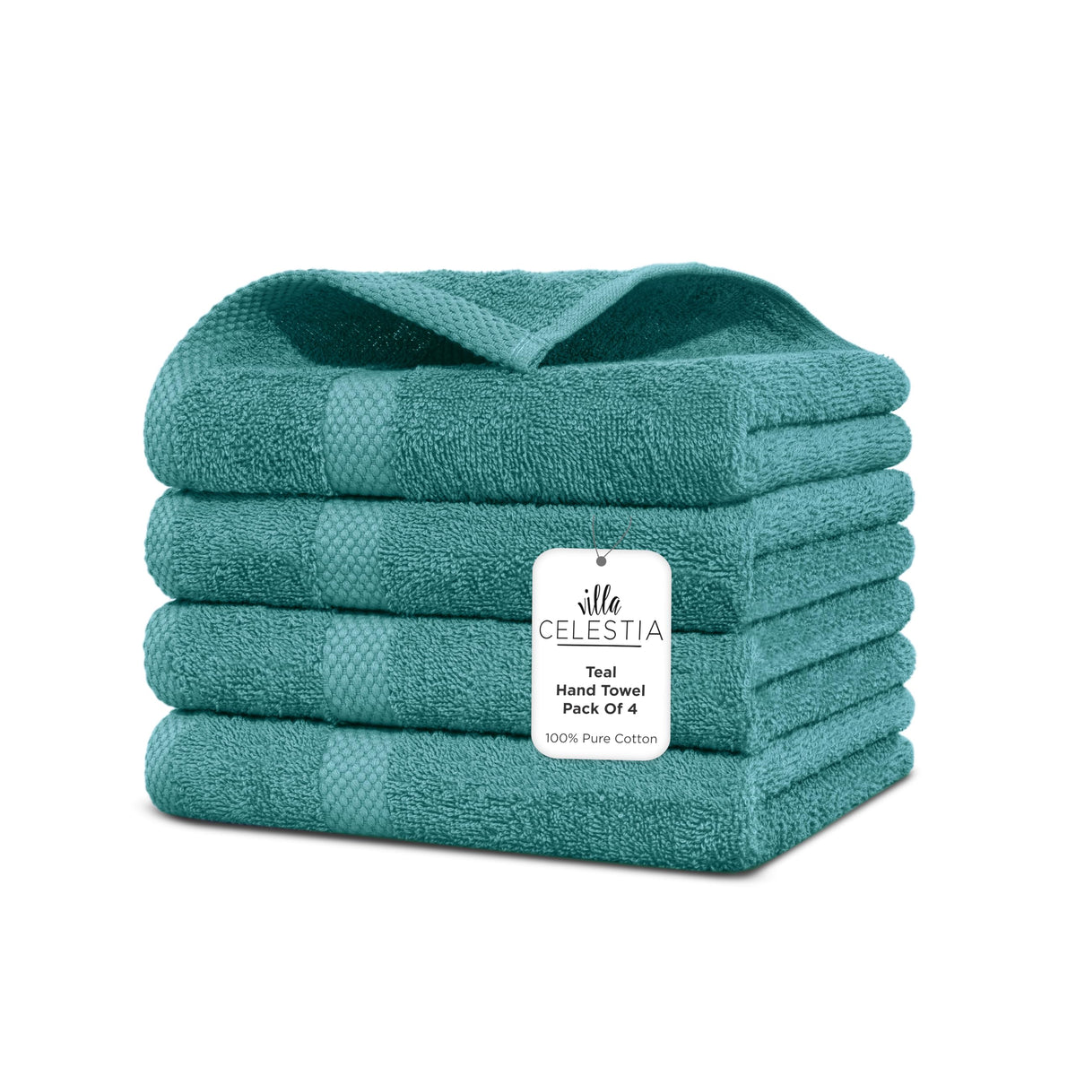 Villa Celestia 100% Cotton Bath Towel Set of 18-4 Bath Towels, 6 Hand Towels, 8 Wash Cloths, Sustainable, Soft, Highly Absorbent, Combed Cotton 18 Piece Set for Hotels, Spa, Bathroom, Dorm, Blue