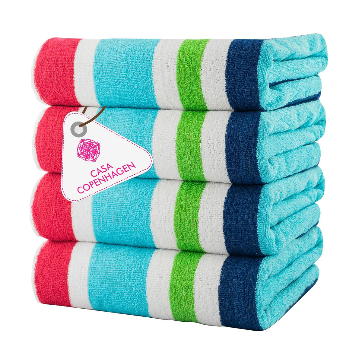 CASA COPENHAGEN Solitaire 6 Pieces Towel Set- Midnight Black, 600 GSM 2 Bath Towel 2 Hand Towel 2 Washcloth, Designed in Denmark Made of Soft Egyptian Cotton for Bathroom, Kitchen & Shower