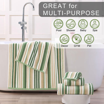 VOOVA & MOVAS Hand Towels 4 Pack, 100% Cotton, 16x27 in, Sage Beige