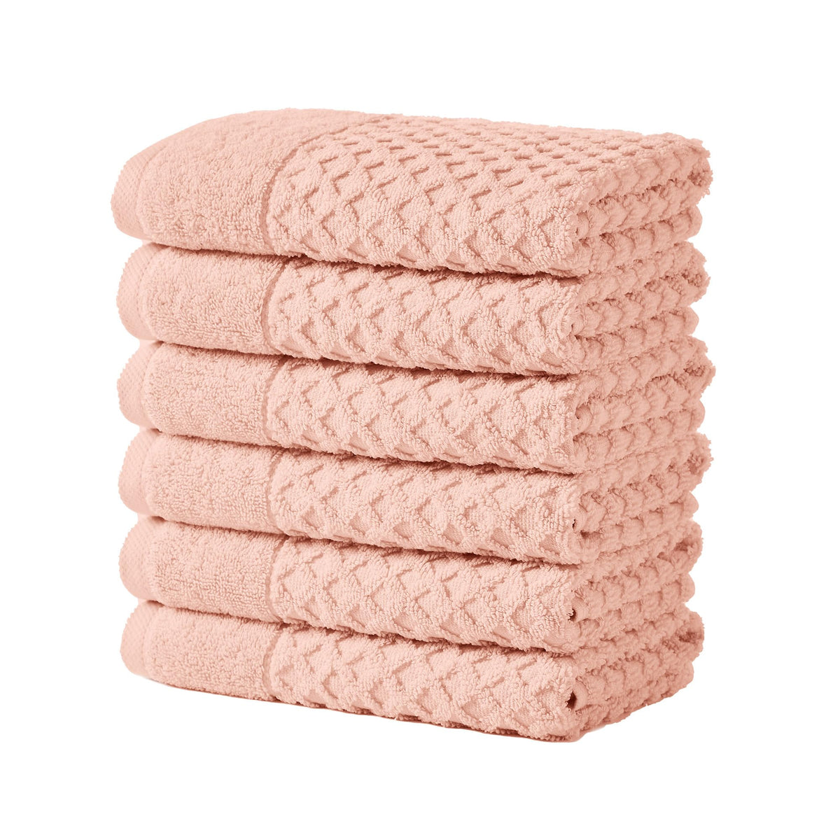 Great Bay Home Bath Towels - 100% Cotton 6 Piece Towel Set - Diamond Waffle Weave - Absorbent, Durable, Quick-Dry Towels for Bathroom (Copper)
