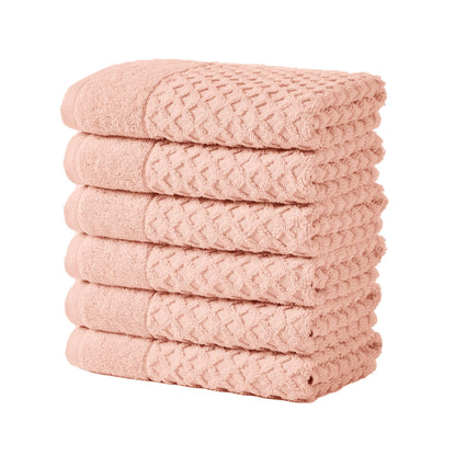 Great Bay Home Bath Towels - 100% Cotton 6 Piece Towel Set - Diamond Waffle Weave - Absorbent, Durable, Quick-Dry Towels for Bathroom (Copper)